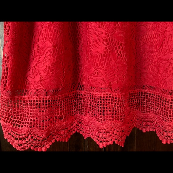 Coral open shoulder lace dress - Picture 3 of 5